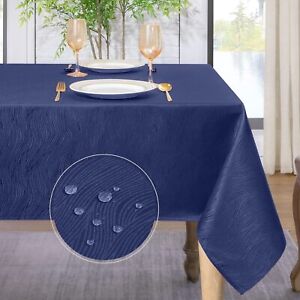 9 colors 12 sizes Jacquard  Rectangle Tablecloth Waterproof & Stain Resistant US