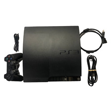 Sony PlayStation 3 Console PS3 Slim Black Bundle Controller & Cords Tested