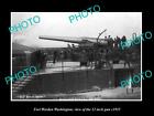 OLD 8x6 HISTORIC PHOTO OF FORT WORDEN WASHINGTON VIEW OF THE 12 INCH GUN 1915