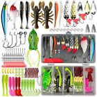 107 PCS Set Fishing Tackle Box Full loaded Accessories Hooks Lures Baits Worms