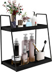 New Listing2 Tier Bathroom Countertop Organizer Wood Shelf Standing Rack Cosmetic Holder