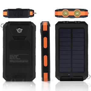 20000mAh Portable Solar Power Bank Dual USB Output External Battery Charger