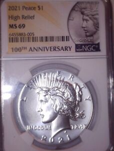 2021 Peace Silver Dollar, NGC MS 69, Issue Free