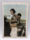Original hand tinted photo Indian Women With child Native American Vintage