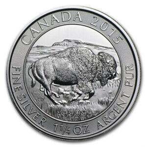 2015 Canada 1.25 oz Silver $8 Bison Coin 9999 Fine Silver BU