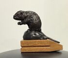 Vilem ZACH Hand Cast Bronze BEAVER Art Sculpture Highly Collected Artist #1/36