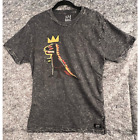 Basquiat Dark Gray T-Shirt Dinosaur with Crown Mens XL