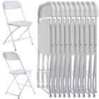 10 Pcs Plastic Folding Chairs Stackable Wedding Party Camping Dining Seats Home