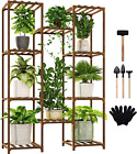 GENTINGBRO Indoor Plant Shelf Stand Outdoor Tall Plant Rack for 11 Pots Large Ha