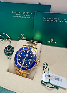 2023 Rolex 126618LB Submariner 41 mm 18k Yellow Gold Blue Dial Oyster Band