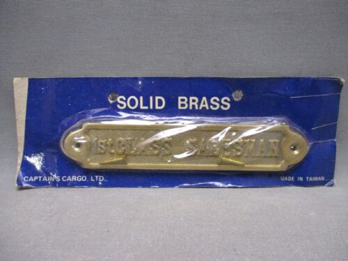 1st First Class Salesman Solid Brass Sign Plaque Award by Captains Cargo LTD