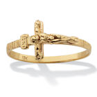 PalmBeach Jewelry 10K Yellow Gold Stackable Crucifix Ring