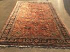 RUG CARPET VINTAGE MAHAL ORIENTAL ALL OVER PATTERN HAND KNOTTED 6' X 9'
