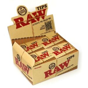 Raw Natural Unrefined Pre-Rolled Filter Tips Full Box Of 20 (21 Per Box)