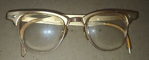 Vintage Art Craft Cat Eye Glasses Gold Tone Aluminum 5-6 1/4 Fashion Decor