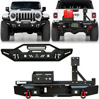 Vijay For 2020-2024 Jeep Gladiator JT Front/Rear Bumper W/Tire Carrier&LED Light (For: Jeep Rubicon)