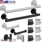 6 PCS Bathroom Hardware Accessories Set Hand Towel Bar Ring Stainless Steel