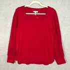 Calvin Klein Shirt Women Medium Red Blouse Knit Sheer Chiffon Twee Career Church