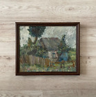 Original oil painting vintage antique landscape