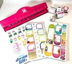 LOT~Create 365 Happy Planner 11-Hole BIG Pink Paper Punch W/STICKERS!!!!!