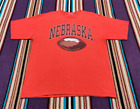 Vintage 90's Adidas Nebraska Huskers Football Red Distressed T Shirt Men's Sz XL