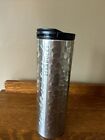 Starbucks 2012 Silver Hammered Stainless Steel Travel Tumbler 16oz Hot Cold