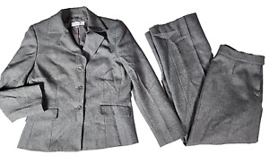 Women's  Business Suit Studio Pant/Blazer Suit sz 10 Gray Fully Lined VGC