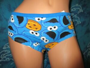 nwt Sesame Street Cookie Monster Cute Muppets Blue All OverBoyshorts Panties L