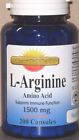 L-Arginine Amino Acid (Free Form) 1500mg  200 Capsules Freshest! High Quality