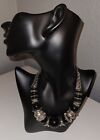 Chunky Statement Black & Silver Ball Bead Necklace 22
