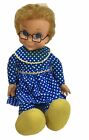 Vintage 1967 Mattel Mrs. Beasley Doll with Apron Bib Glasses SHE TALKS *READ* K