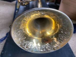 Gold Plated 1920s Pre-Revelation Holton Trumpet- Highly Engraved