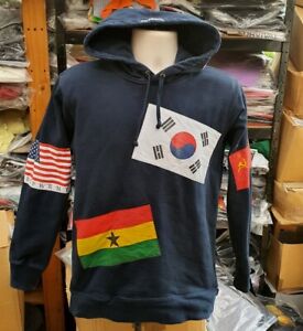 FW13 Supreme Flags navy hooded sweatshirt size M Medium hoodie vintage Pullover