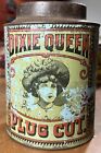 Antique DIXIE QUEEN Plug Cut Cigar Pipe Chewing Tobacco Tin Canister Empty Lid