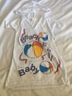 Baby Girl Swim Cover Up Hooded White Thin Polyester Beach Ball Vintage 2 3 T