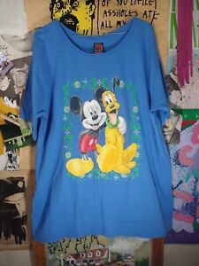 Vintage 90s Mickey & Pluto Jerry Leigh Women's T-shirt Sz XL Double Sided
