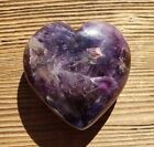 LARGE NATURAL AMETHYST STONE GEMSTONE PUFFY HEART 60-70mm