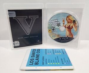 Grand Theft Auto V Five (Sony Playstation 3, PS3, 2013) w/ Map & Manual Included