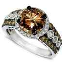 3CT Round Cut Chocolate Lab-Created Diamond Engagement Ring 14K White Gold Over