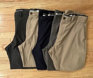 Lot Of 5 Haggar Cool 18 Pro Pants, Classic Fit, Pleated - size 38x30, Golf