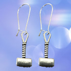 Handmade Thor Hammer Silver Plated Hook Earrings Gift Present Q695