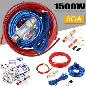 Car Audio Cable Kit 1500W Amp Amplifier Install RCA Subwoofer Sub Wiring 8 Gauge