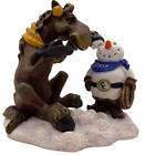 Limited Edition Elmer Building Snowman Horse Figurine Montana Silversmiths VTG