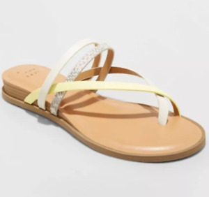 NEW A New Day Jasmine Strappy Sliver Wedge Sandals Size 9
