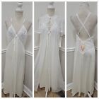 Vintage Gilead White Peignor Nightgown Sheer Robe Wedding size M /As Is