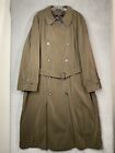 Ralph Lauren Trench Coat Mens 44R Brown Double Breasted Belted Long Sleeve