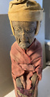 Hand Carved Exotic Early Wood Statue  Cloth Covering w/ Drum 10
