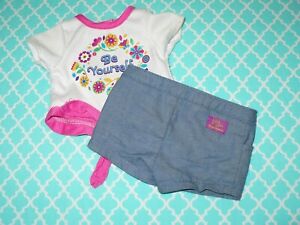 American Girl Doll Lea Clark ~ BAHIA SHORTS & BE YOURSELF TOP ~ 2pc Outfit
