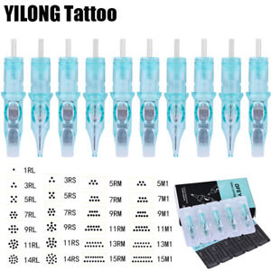 10Pcs Professional Disposable Blue Tattoo Cartridge Needles Shader RL RS RM M1