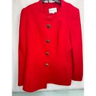 Vintage Lily & Taylor Women's Blazer Jacket Red Crystal Rhinestones Size 10